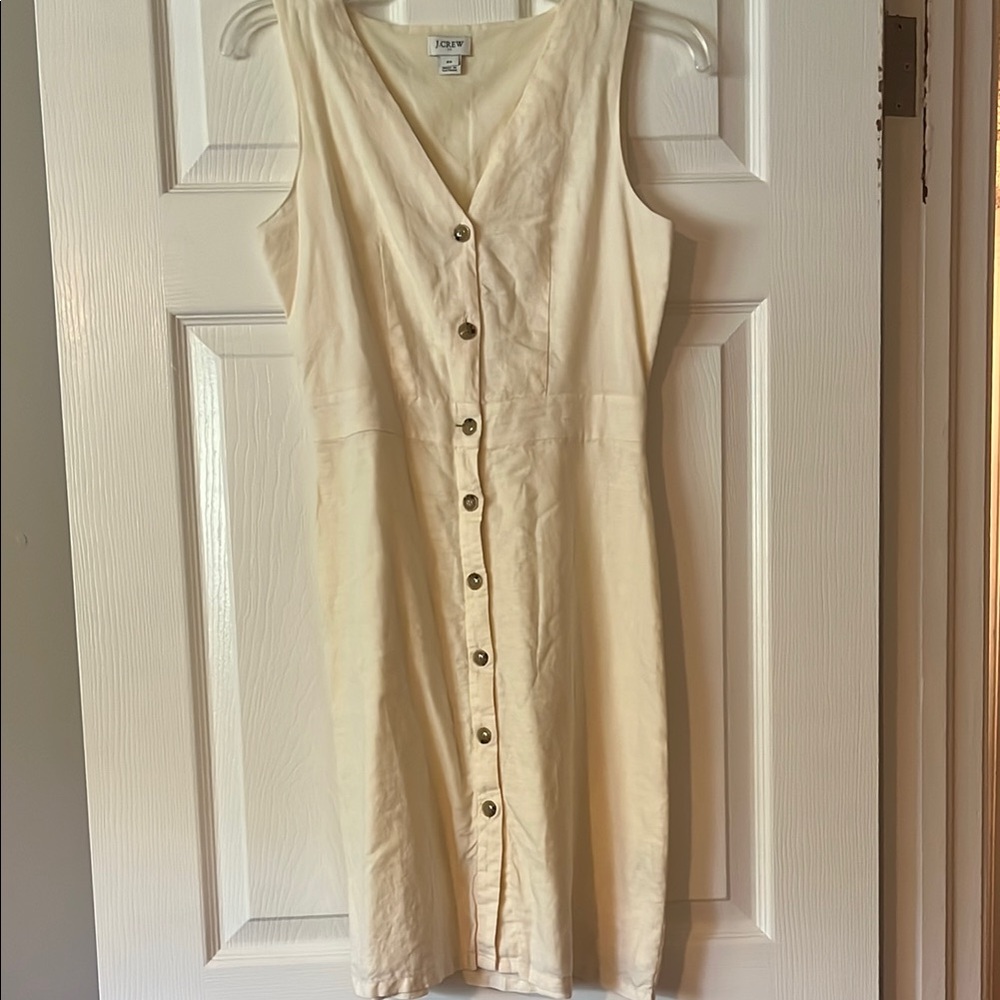 J. Crew Cream Sleeveless Midi Dress